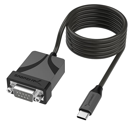 SABRENT USB-C to DB9 Serial RS-232 Adapter Cable, 3ft (CB-D9C3)