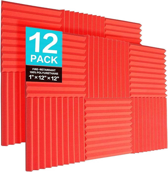 JBER 24 Pack Acoustic Panels Studio Foam Wedges Soundproof Padding