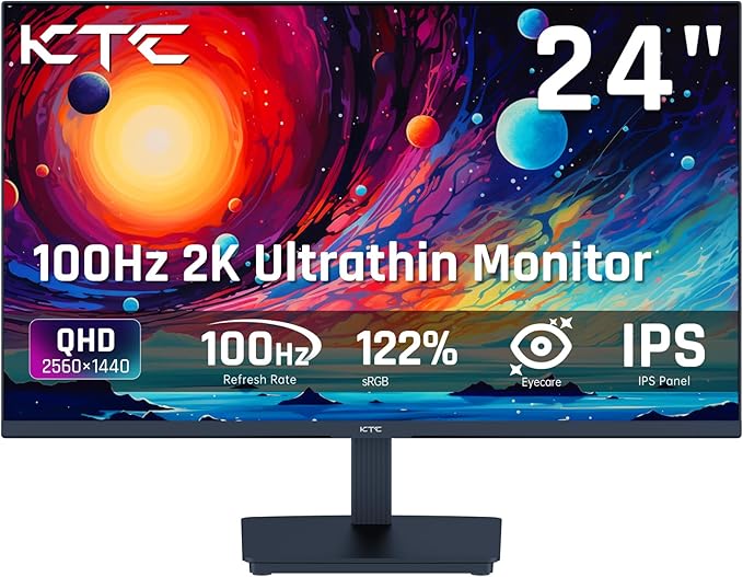 KTC 27 Inch QHD Computer Monitor, 144Hz Gaming PC Monitor, 4000:1, H27T27S