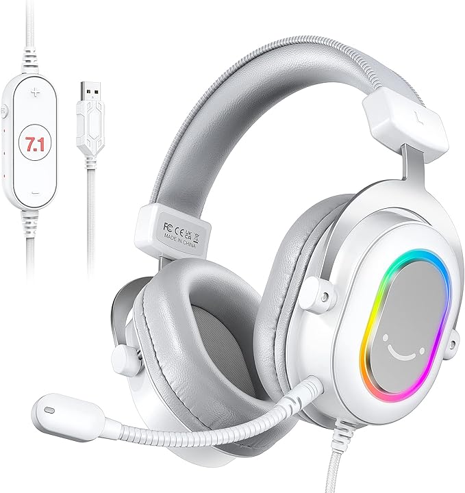 FIFINE AmpliGame H6 Wired USB Gaming Headset with Dynamic RGB, 3 EQ Modes