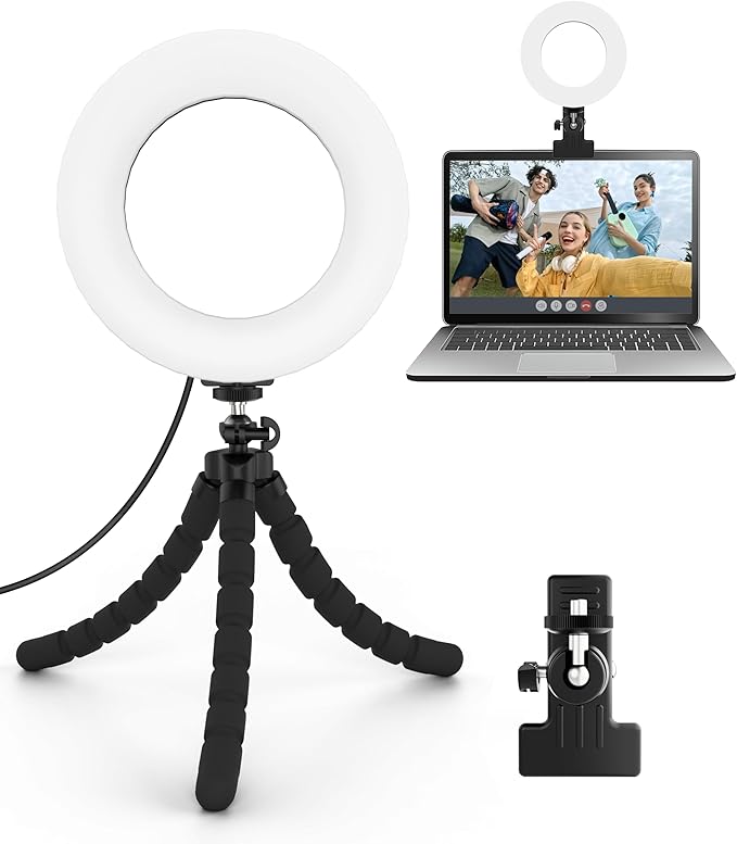 Cyezcor Video Conference Lighting Kit, Ring Light for Monitor Clip On