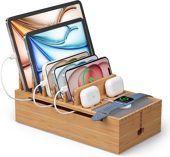 Pezin & Hulin Bamboo Cable Management Box, No Power Adapter -Black
