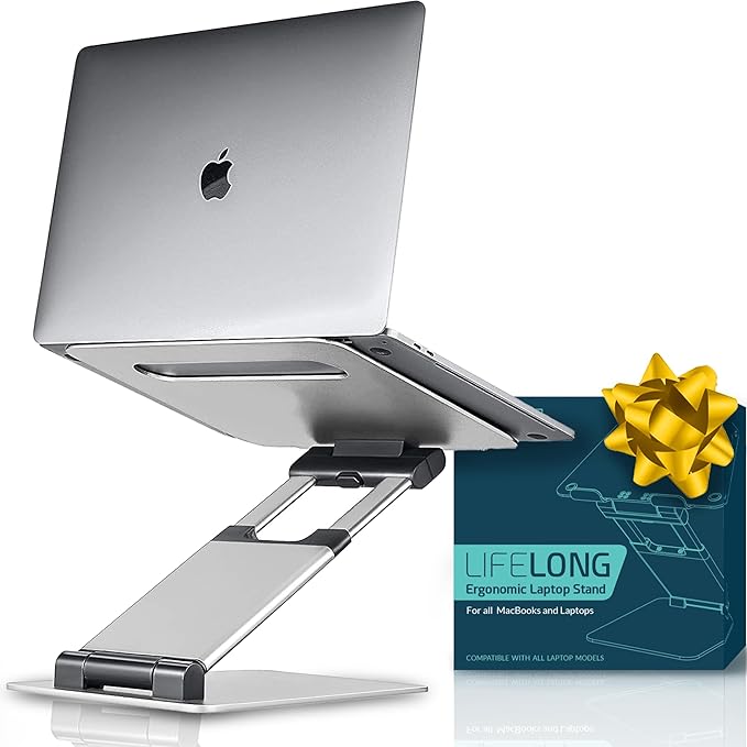 Lifelong 360° Rotating Adjustable Laptop Stand, Foldable Riser