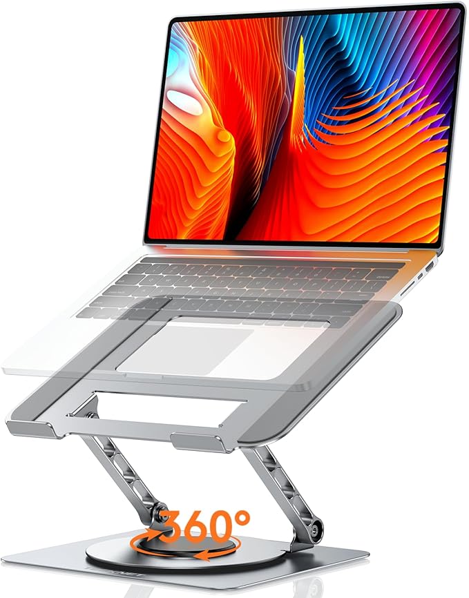 TECKNET Laptop Stand for Desk, 360° Rotating Laptop Stand for 10-17" Laptop