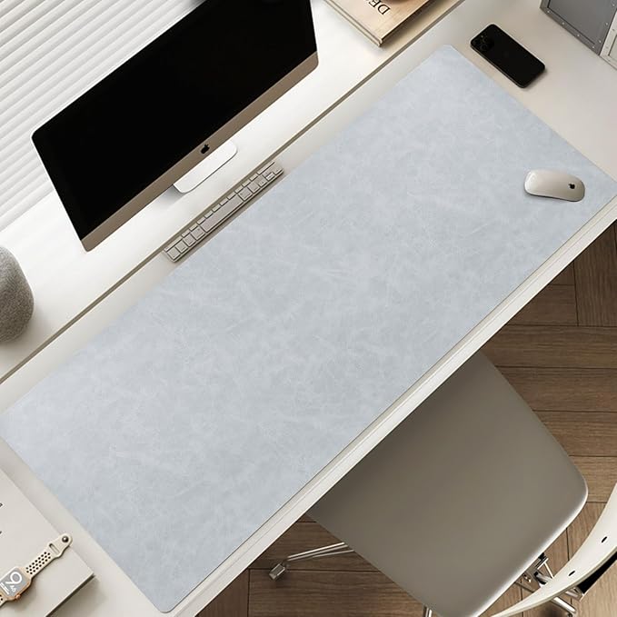 Large Makeup Mat for Vanity, Waterproof PU Leather Vanity Table Protector with Phone Stand & Ergonomic Mouse Wrist Rest, Non-Slip Dresser Top Protector for Makeup Table