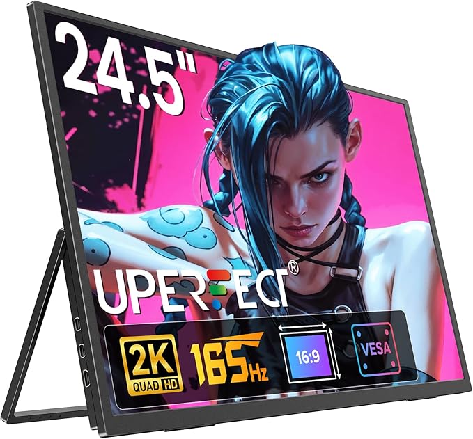 UPERFECT Touchscreen Portable Monitor, 22" 2K QLED Gaming Monitor