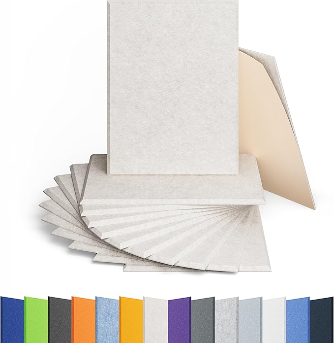 12 Pack Rectangle Acoustic Panels Self Adhesive Sound Proof Foam