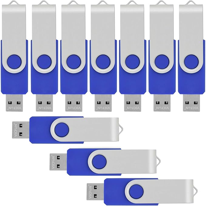 VICFUN 100 Pack 32GB USB Flash Drives Bulk 32GB Flash Drive 100 Pack USB2.0-Blue