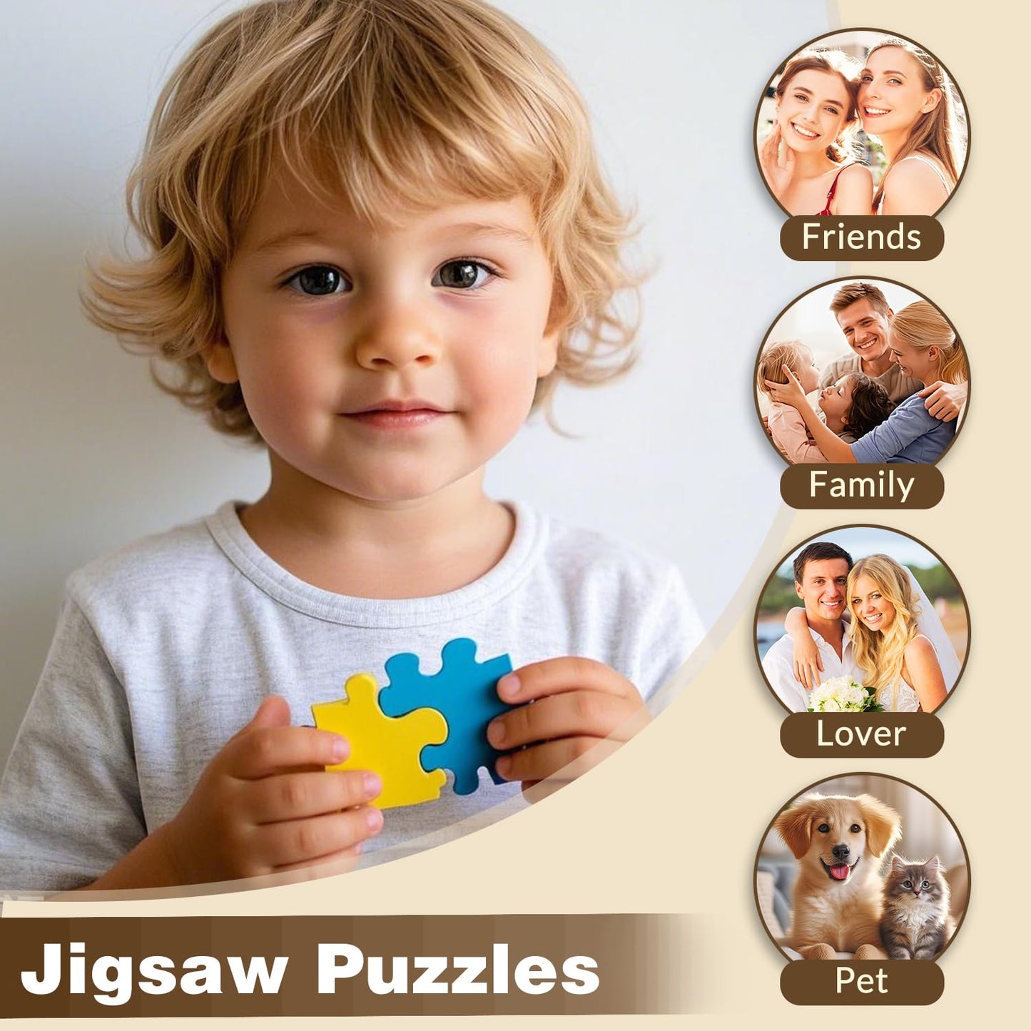 EGUEGU Custom Puzzle, Personalized Jigsaw Wood Puzzle with Photo for Adult