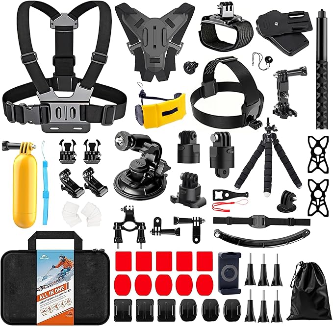 HONGDAK Action Camera Accessories Kit for GoPro Hero 13 12 11 10 9 Black