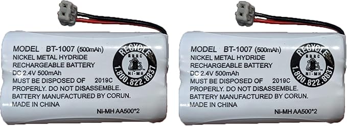 JustGreatDealz Battery BT-1007 BT1007 BT904 BT-904 BT1015 BT-1015 BBTY0651101 BBTY0460001 BBTY0510001 BBTY0624001 BBTY0700001 HHR-P506 HHR-P506A Compatible with Uniden Telephones (1-Pack)