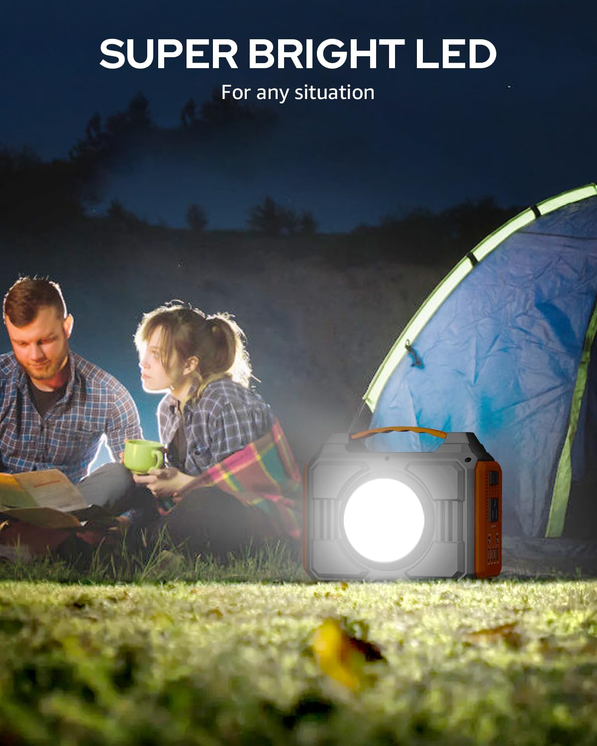 Portable Solar Generator, 300W Portable Power Station with Foldable 40W Solar Panel, 220Wh 60000mAh Battery Power Pack with 110V Pure Sine Wave AC for Camping RV Van Emergency Backup