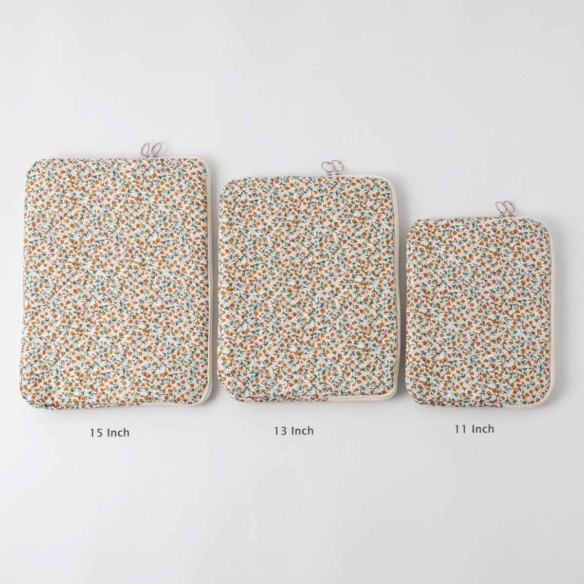 Puffy Laptop Sleeve 13-15.6 Inch Cute Quilted Laptop Protective Case Padded Floral Computer Sleeve for MacBook (B-Yellow, 13 Inch)