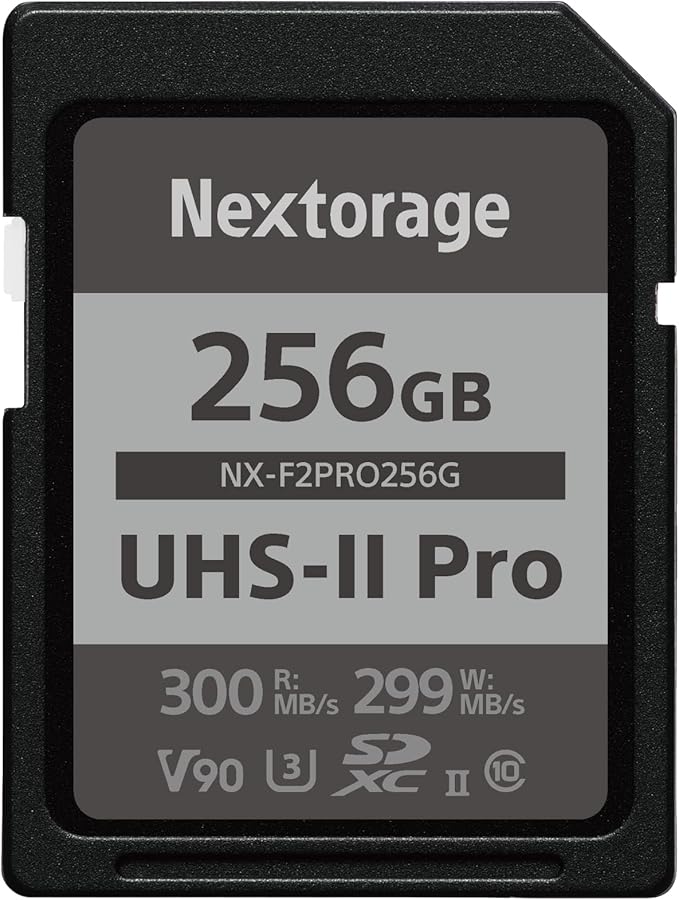 Nextorage Japan 128GB 2Pack SDCard UHS-II Memory Card V90 Canon, Sony, Nikon, Fujifilm, Panasonic Camera 8K 4K High-Speed Continuous Shooting pSLC Max Read 300MB/s Max Write 299MB/s NX-F2PRO128G