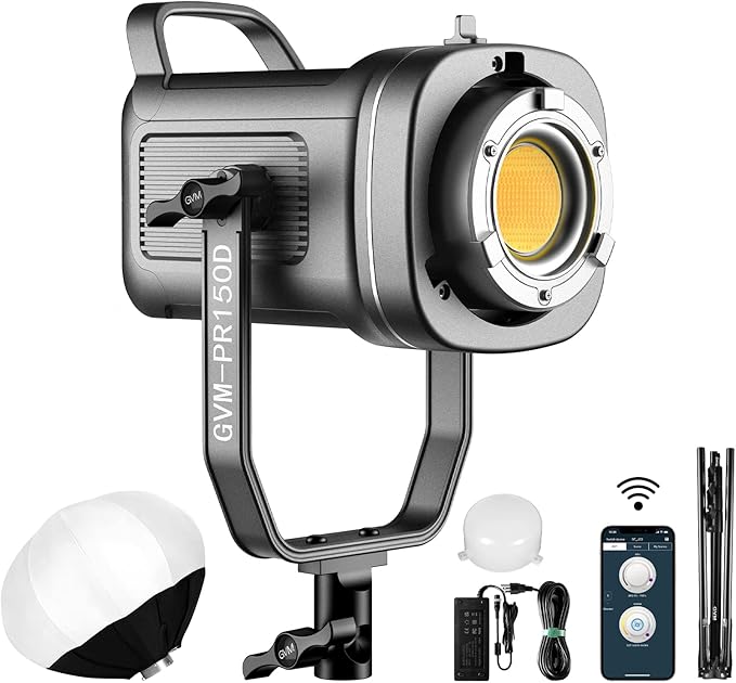 GVM 150W LED Video Light 2700K~7500K RGB Video Light Photography Studio Light Kit with Lantern Softbox & Stand, CRI97+TLCI97 with 8 Lighting Effects+Custom Effects for Outdoor Shoot YouTube Videos