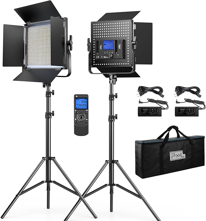Pixel K80 Photography Lighting with APP Control, 2600K-10000K CRI 97+ RGB Led Video Light Panel, 9 Applicable Scenes Lighting for Studio/Gaming/Streaming/YouTube/Videography/Film/Video Recording