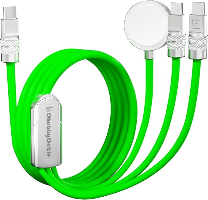 chubbycable 3 in 1 Silicone USB C Cable for Apple Watch, 4.1FT