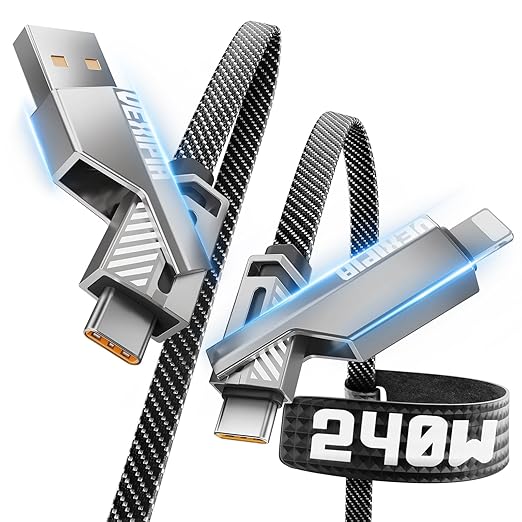 Vexipia 4-in-1 USB C Cable 45W 5FT Lightning Cable【Fast Charging Cords】