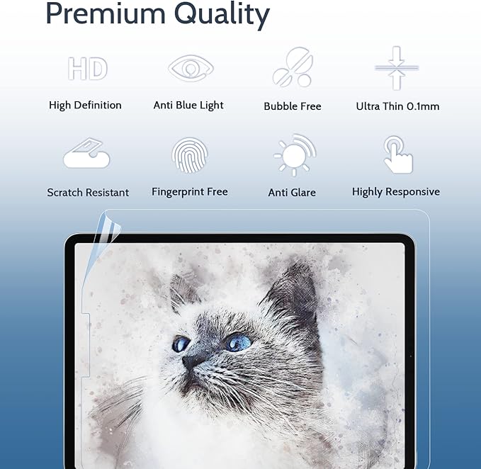 IPROKKO 2 Pack Anti Blue Light Screen Protector Compatible with iPad Air 5th Generation / 4th Generation (2022 & 2020), iPad Pro 11 Inch Screen Protector (2021/2020/2018), Anti Glare and Bubble Free