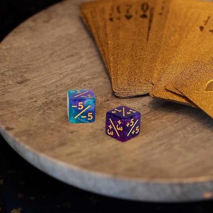 48 PCS MTG Counter Dice Magic The Gathering Counters Status Tokens Starry Sky Life D6 Dice Set for MTG Cards Game Night Accessories (Turquoise&Lilac, Navy&Purple)