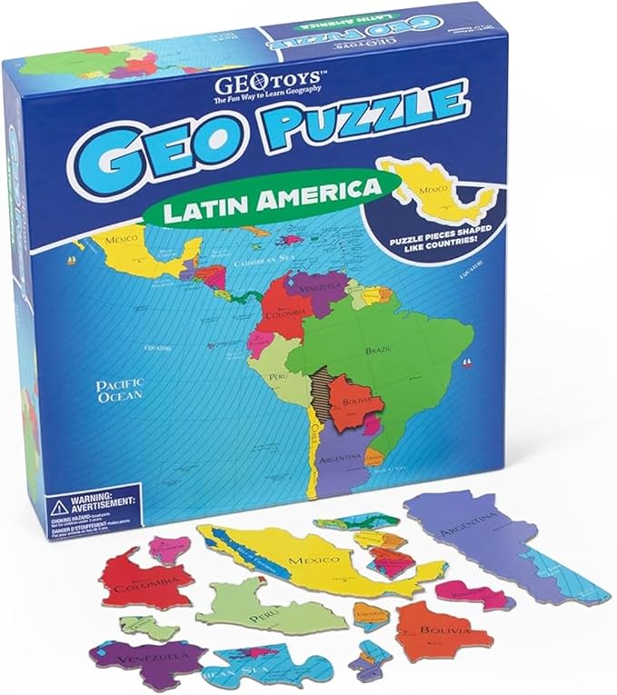 GeoPuzzle 19"x16" Asia Jigsaw Puzzles, 50 Pc Map Puzzle for Kids Ages 6+