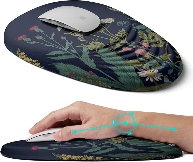 LSLXDCLJ Ergonomic Mouse Pad with Wrist Rest Support,Mousepad Relief Carpal Tunnel Pain, Entire Memory Foam Mouse Pad with Non-Slip PU Base, Wireless Mouse Pad