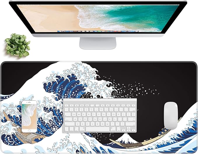 Atufsuat Extended Gaming Mouse Pad, XXL Large Desk Pad 30 x 14 Inch, Big Computer Keyboard Mousepad, Waterproof Mouse Mat with Stitched Edges and Non-Slip Base for Women Office Gaming