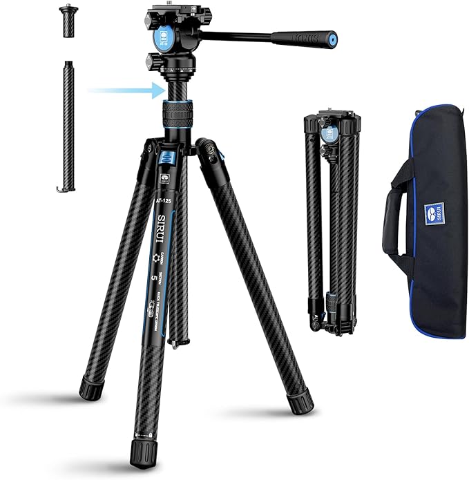 SIRUI 60"/152cm Carbon Fiber Travel Tripod for Camera, Traveler X-III