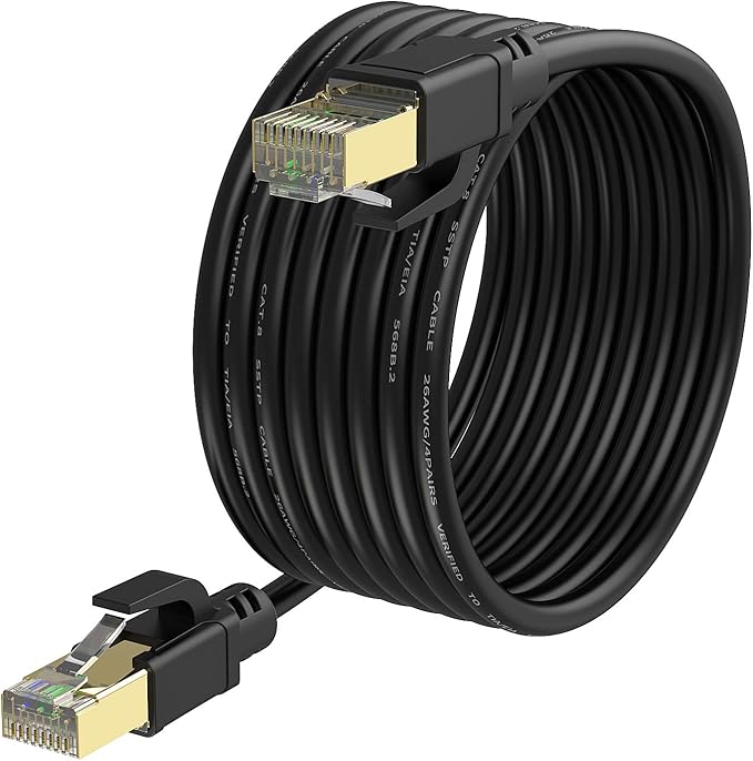 YixGH Cat8 Ethernet Cable, Internet Network Cord, 40Gbps 2000Mhz LAN Wires, High Speed SSTP LAN Cables with Gold Plated RJ45 Connector for Router, Modem, Gaming