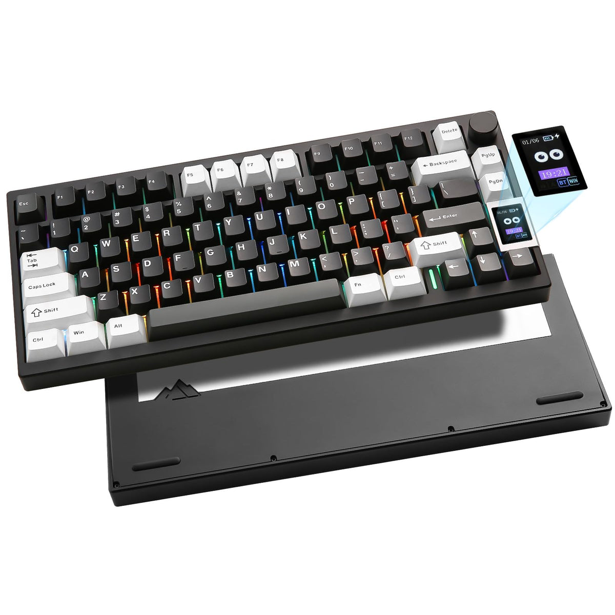 YUNZII AL80 75% Wireless Aluminum Mechanical Keyboard(Black, Cocoa Cream)