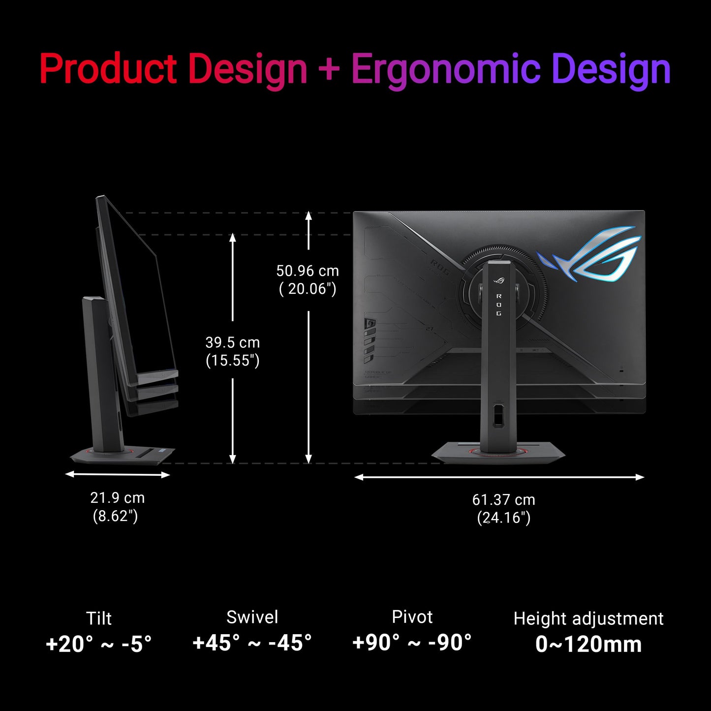 ASUS ROG Strix 27” 4K HDR USB-C Gaming Monitor (XG27UCG) – UHD (3840x2160) Dual Mode (4K 160Hz or FHD 320Hz), 1ms, Fast IPS, Extreme Low Motion Blur Sync, G-SYNC Compatible, AI Gaming, 3yr Warranty