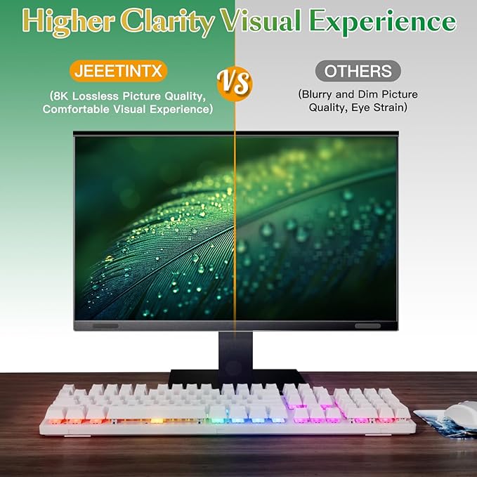 Magnetic Computer Privacy Screen Filter 24 Inch for Frameless Monitor Thin Bezel 16:9 Widescreen, 24in Hanging Removable Anti Blue Light Eye Protection Shield, Anti Spy Protector Panel