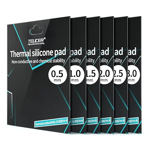 Thermal Pad 14.8 W/mK, 120x120x3mm, Non Conductive Heat Resistance High Temperature Resistance, Silicone Thermal Pads for Laptop Heatsink GPU CPU LED Cooler (3mm)