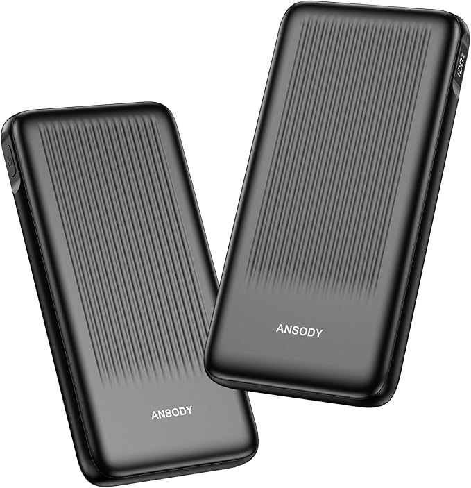 Ansody 2-Pack Power Bank, 10000mAh 22.5W Fast Charging Portable Charger