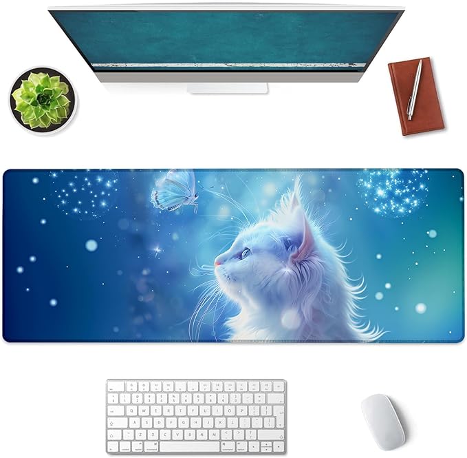 Mounidso Colorful Chihuahua Large Mouse Pad, Gaming Mouse Pad, Keyboard Mat, Non-Slip Rubber Base, Office Accessories, Desk Mat, MousePads for School, Work, Home Decor Gifts 31.5" x 11.8"