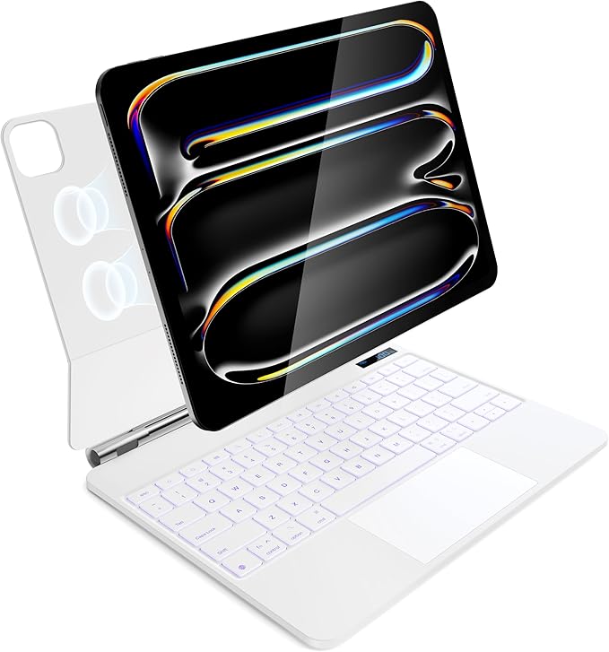 CSZZACME for iPad Air 13 inch case Keyboard M4/M3/M2(2026,2025,2024),Magic Keyboard for iPad Pro 12.9 (6th,5th,4th,3rd Gen),Magnetic Attach,Multi-Gesture Trackpad,7-Color Backlit,Shortcut Keys