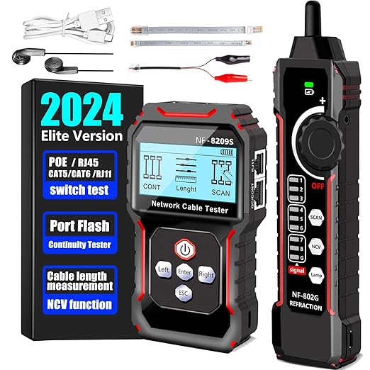 NF-8209S Network Cable Tester,Ethernet Toner for POE/Cat5/Cat7/Cat6a/Cat6