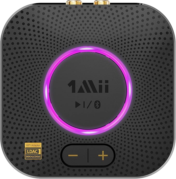 1Mii B06+ Bluetooth Receiver, Hi-Fi Wireless Audio Adapter, Bluetooth 5.3 Receiver with 3D Surround aptX HD aptX Low Latency for Home Music Streaming Stereo System