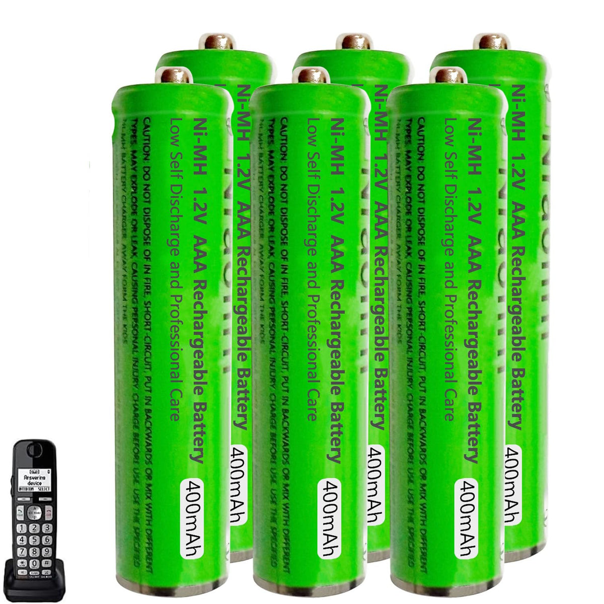 8 Pack Ni-MH AAA Rechargeable Batteries for Panosonic Cordless Phone