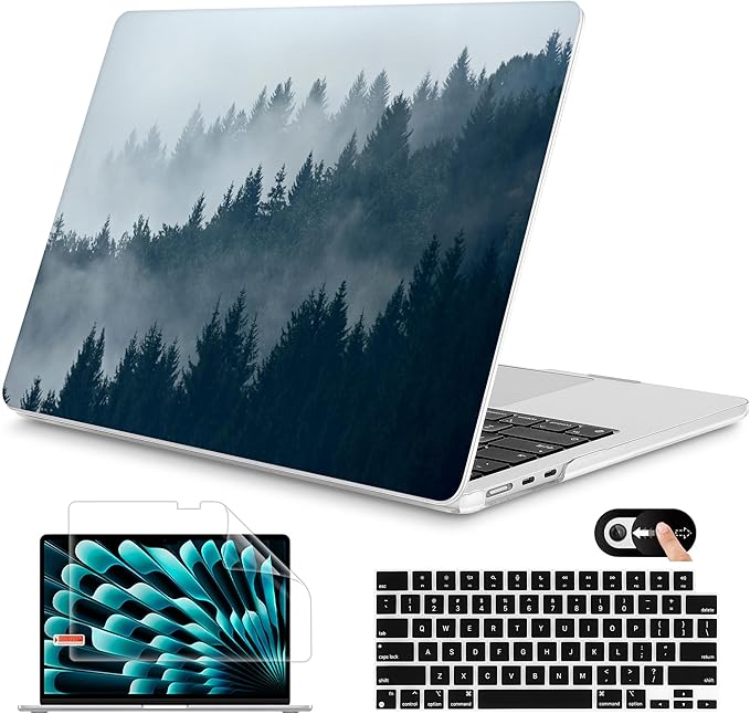 Mektron for 2026 MacBook Air 13-inch M5 Laptop Case A3449 with 13.6-inch Liquid Retina Display Fits 2025 A3240 M4 2024 A3113 M3 2023 A2681 M2 Printed Shell for MacBook Air 13.6"