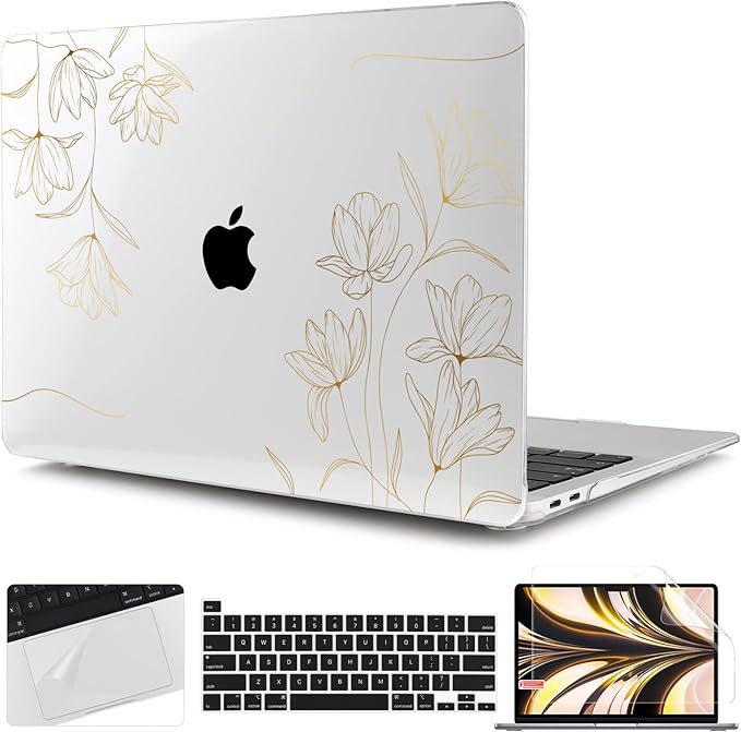 TWOLSKOO Compatible with MacBook Pro 13 inch Case 2023-2016 A2338 M2/M1 A2251 A2289 A2159 A1989 A1706, Plastic Hard Shell Cover & Keyboard Skin & Screen Protector