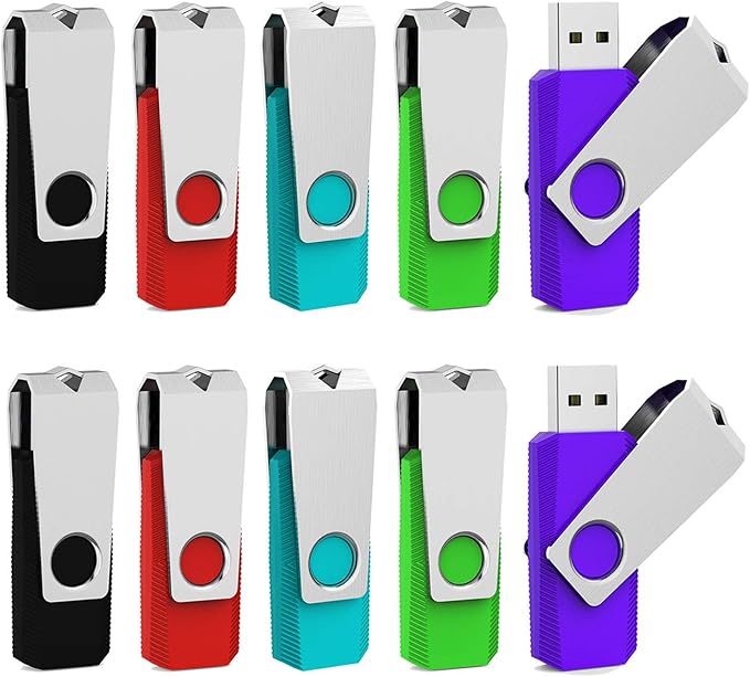 Aiibe 64GB Flash Drive 50 Pack USB Flash Drive 64GB USB Drive Bulk Thumb Drives USB 2.0 Memory Stick Zip Drive Multipack