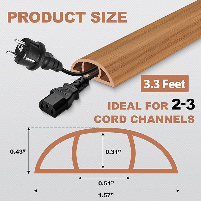 EYAYEN Floor Cord Cover for Wires on Floor Self Adhesive Cord Hider