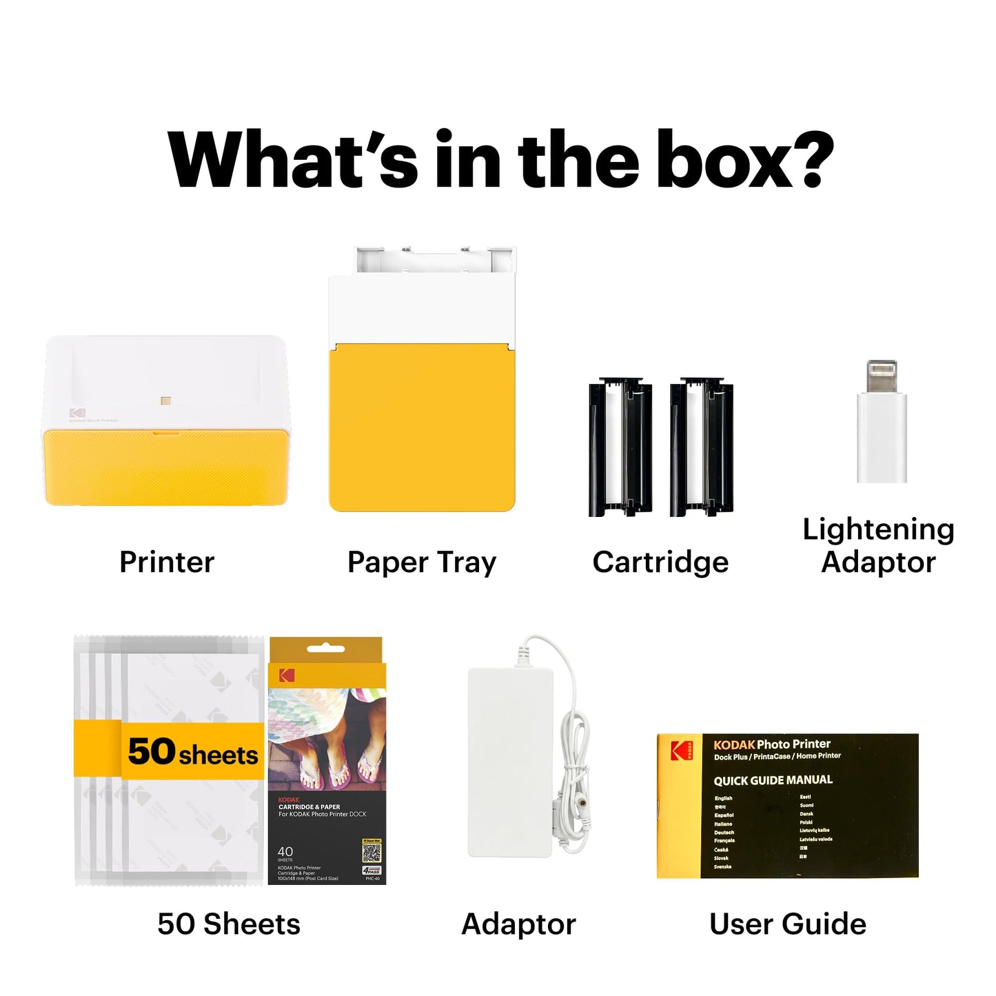 KODAK Dock Plus 4x6 Photo Printer, Smartphone Docking, 4PASS, 50 Sheets