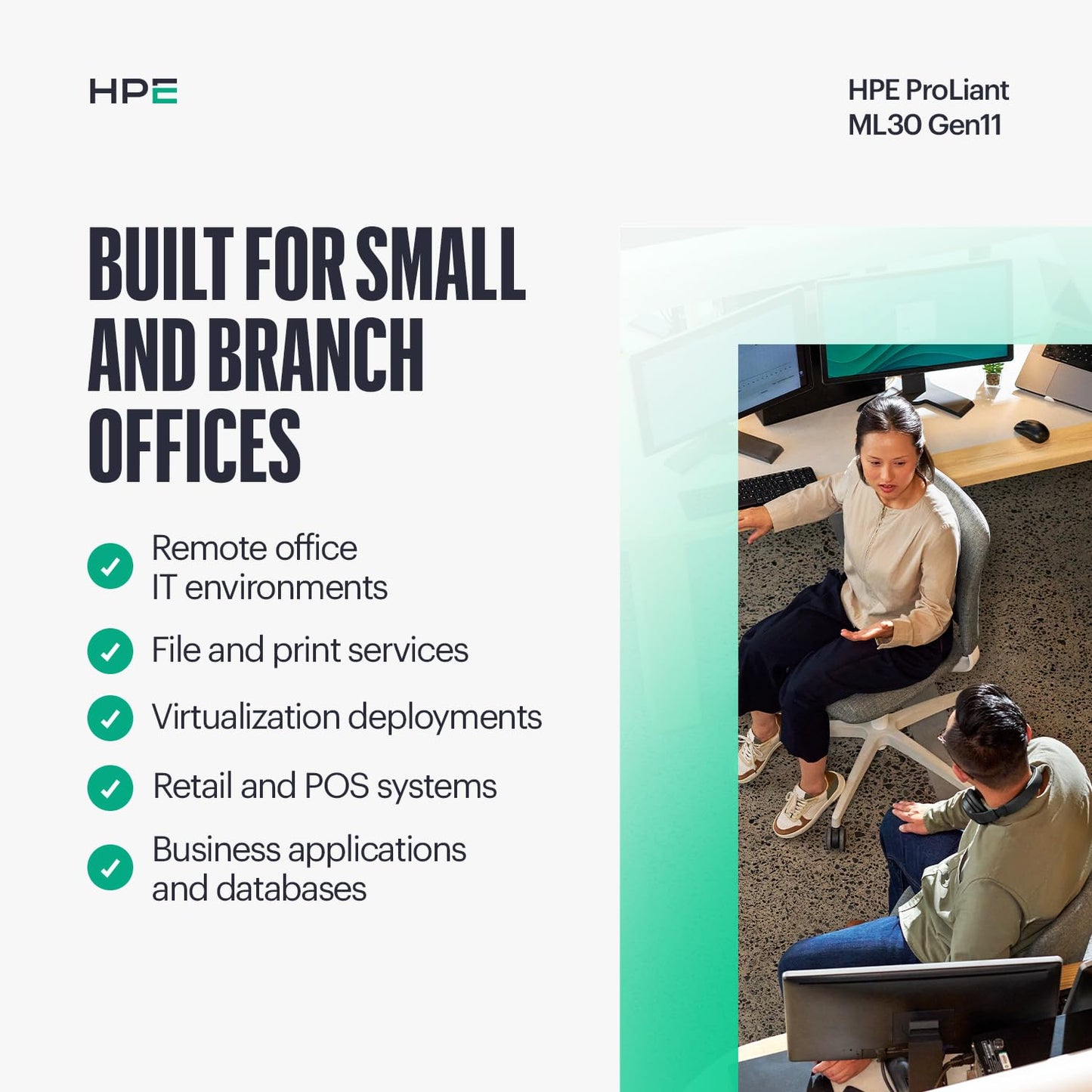 Hewlett Packard Enterprise ProLiant ML30 Gen11 Tower Server w/one Inte Xeon 6315P Processor, 2.8GHz, 4c 1P 1x16GB-U 4LFF-NHP 2x1TB HDD 1x350W PS (HPE Smart Choice P83315-005)