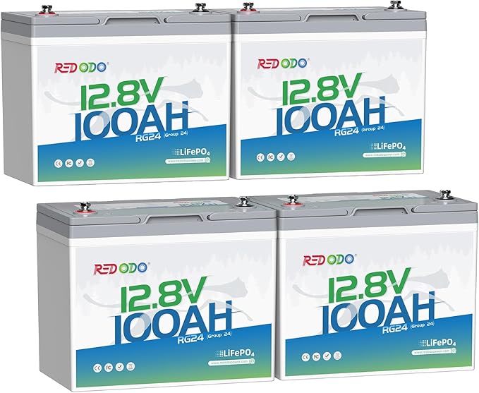 Redodo 3 Pack 12V 100Ah Group24 Lithium Battery