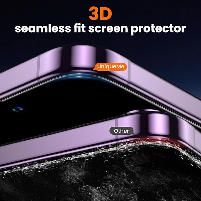 UniqueMe 2 Packs for iPhone 14 Pro Privacy Screen Protector