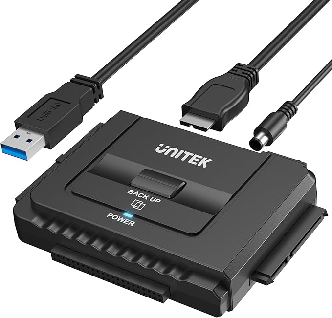 Unitek USB-C IDE/SATA Adapter, Dual-Drive for 2.5/3.5" HDD/SSD, 6Gbps