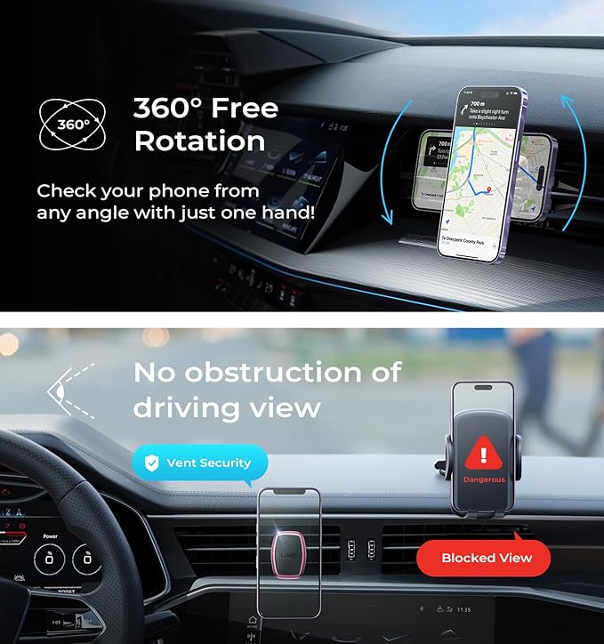 LISEN Magnetic Phone Holder for Car Phone Holder Magnetic with Upgraded Clip & Ultra 6 Strong Magnets, Magnetic Car Phone Mount Magnet for Car Automobile Cradles, Soporte de Telefono para carro, Blue