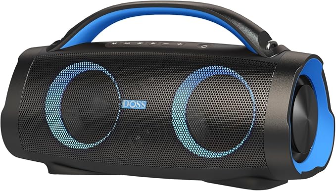 DOSS Extreme Boom+ Loud Bluetooth Speaker with 100W Stereo Sound, Extra Bass, 20H Playtime, Party-Sync Led Lights, Built-in Power Bank, IPX6 Waterproof Outdoor Speaker for Camping
